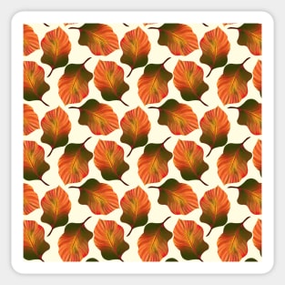 Tropical Leaves in Orange Sticker